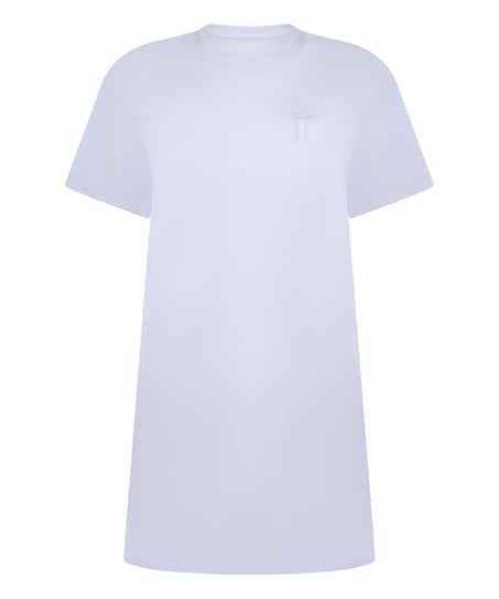 Chemise de nuit col rond, Bleu