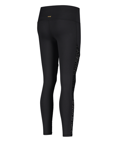 HKMX High Waisted Sportlegging Leopard Flock, Zwart