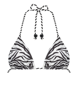 Triangel bikinitop Doha Zebra, Wit