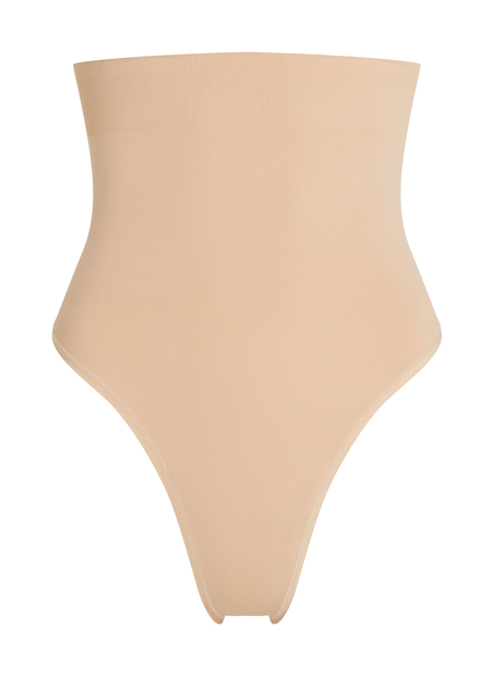 Naadloze corrigerend string met hoge taille, Beige