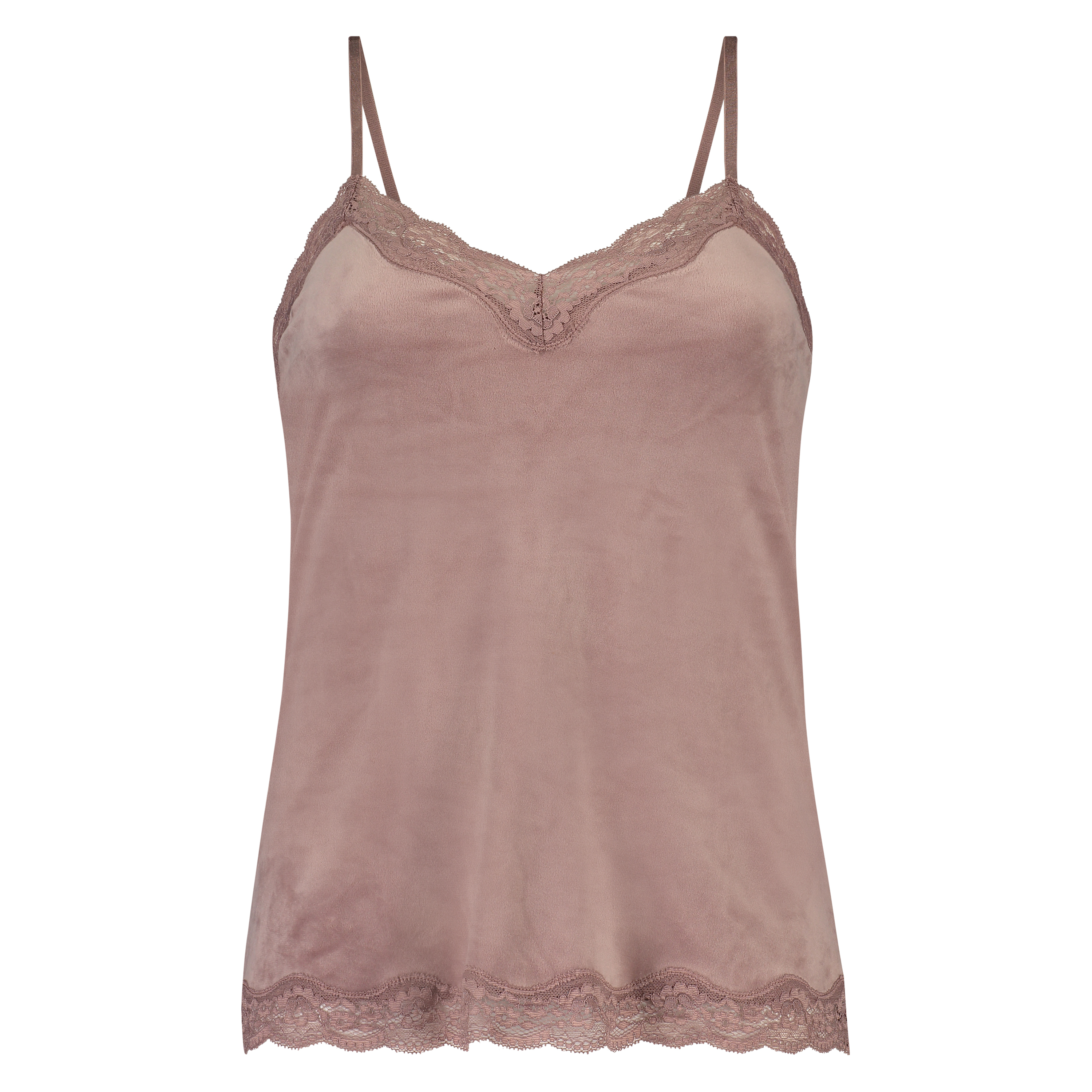 Camisole velours Dentelle, Rose, main