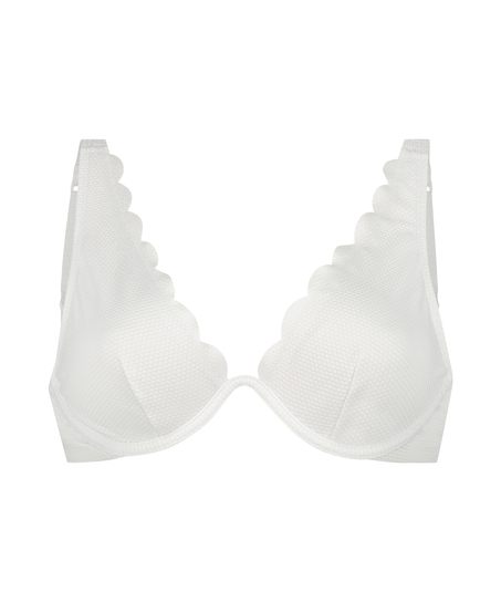 Haut de bikini &agrave; armatures non rembourr&eacute; Scallop, Blanc
