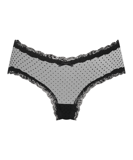 Slip brésilien V-shape mesh, Noir