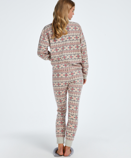 Pyjamaset met tas, Beige