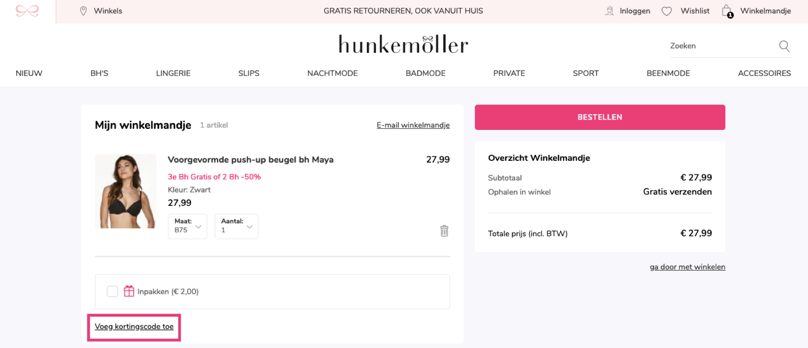 ademen Spelen met kolonie Hunkemöller kortingscode 2022 - Korting op lingerie