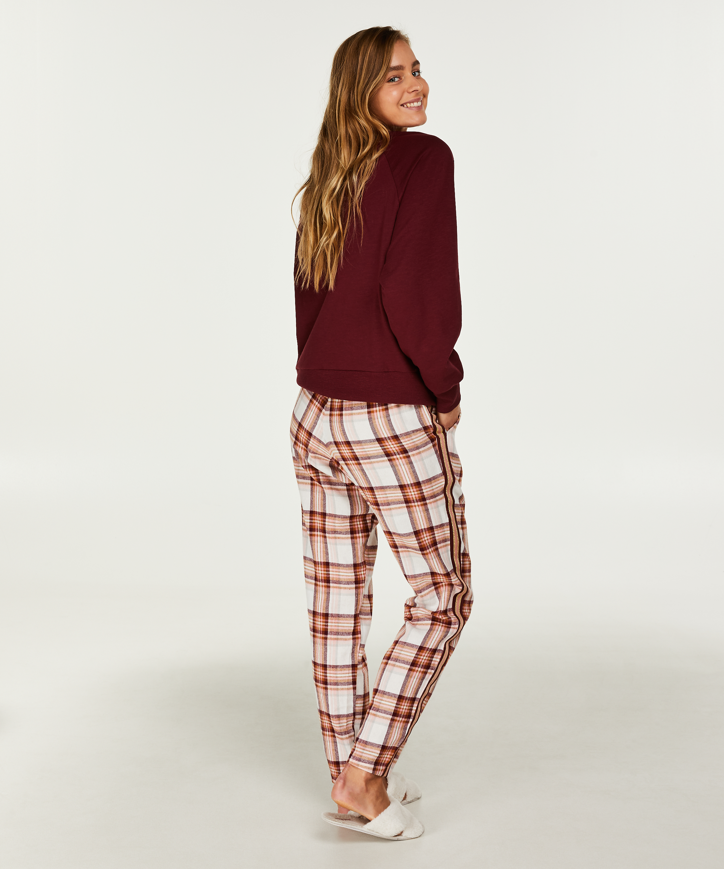 Pyjamabroek geruit, Rood, main