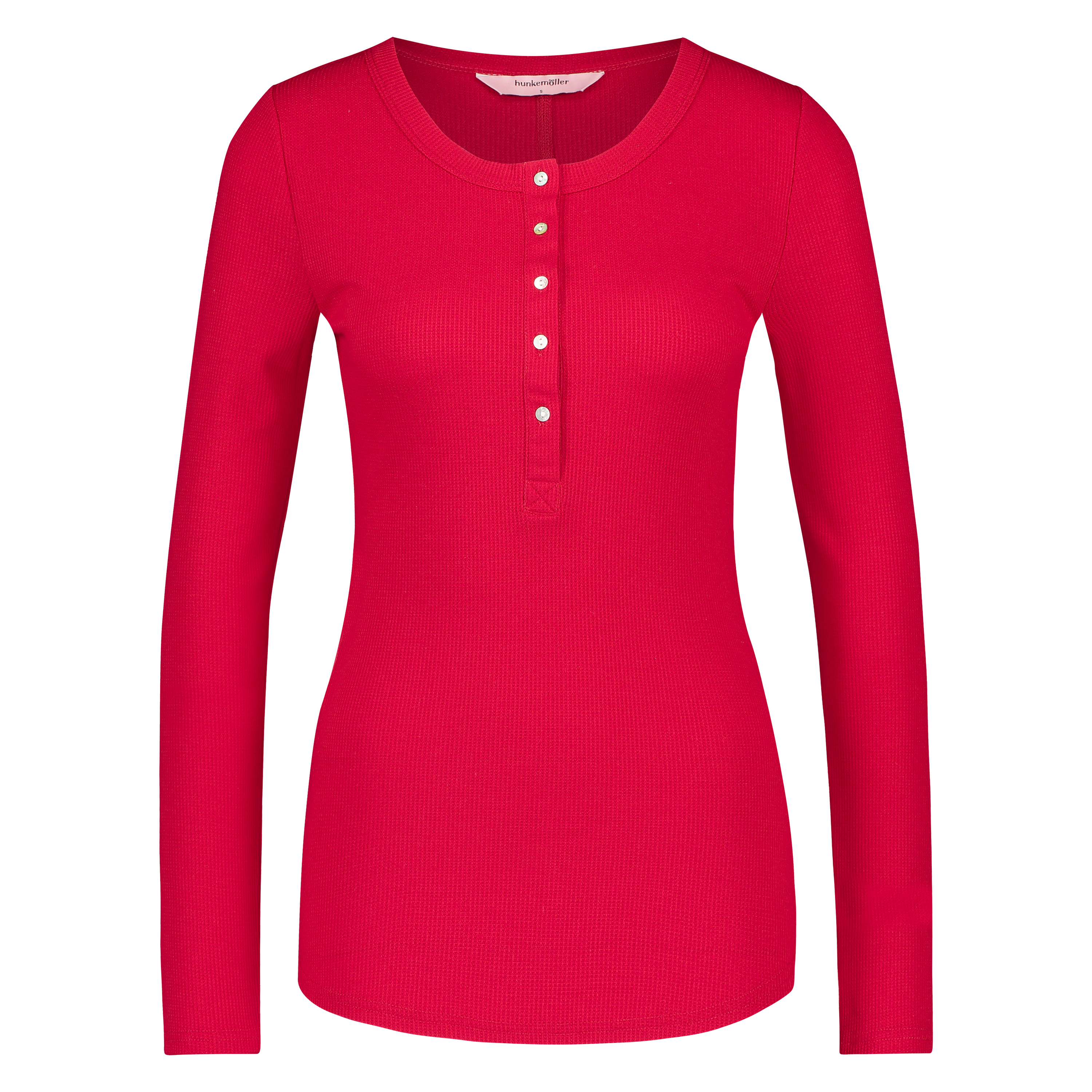 Pyjamatop lange mouwen, Rood, main