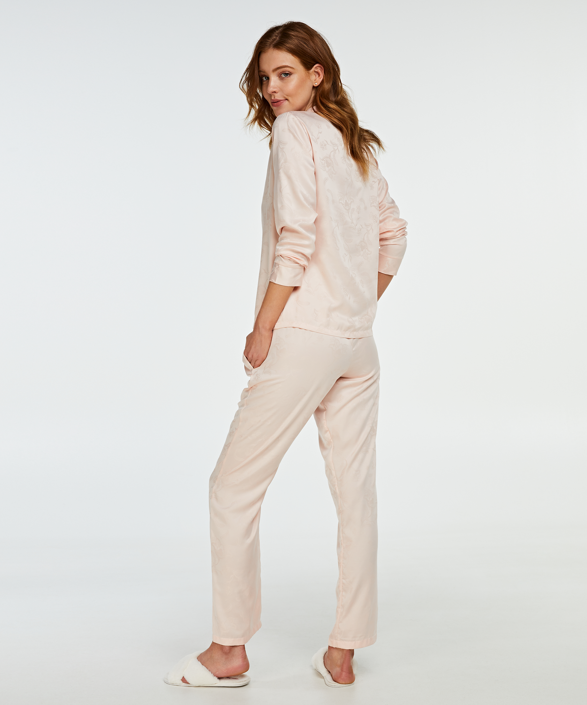 Haut de pyjama Satin, Rose, main