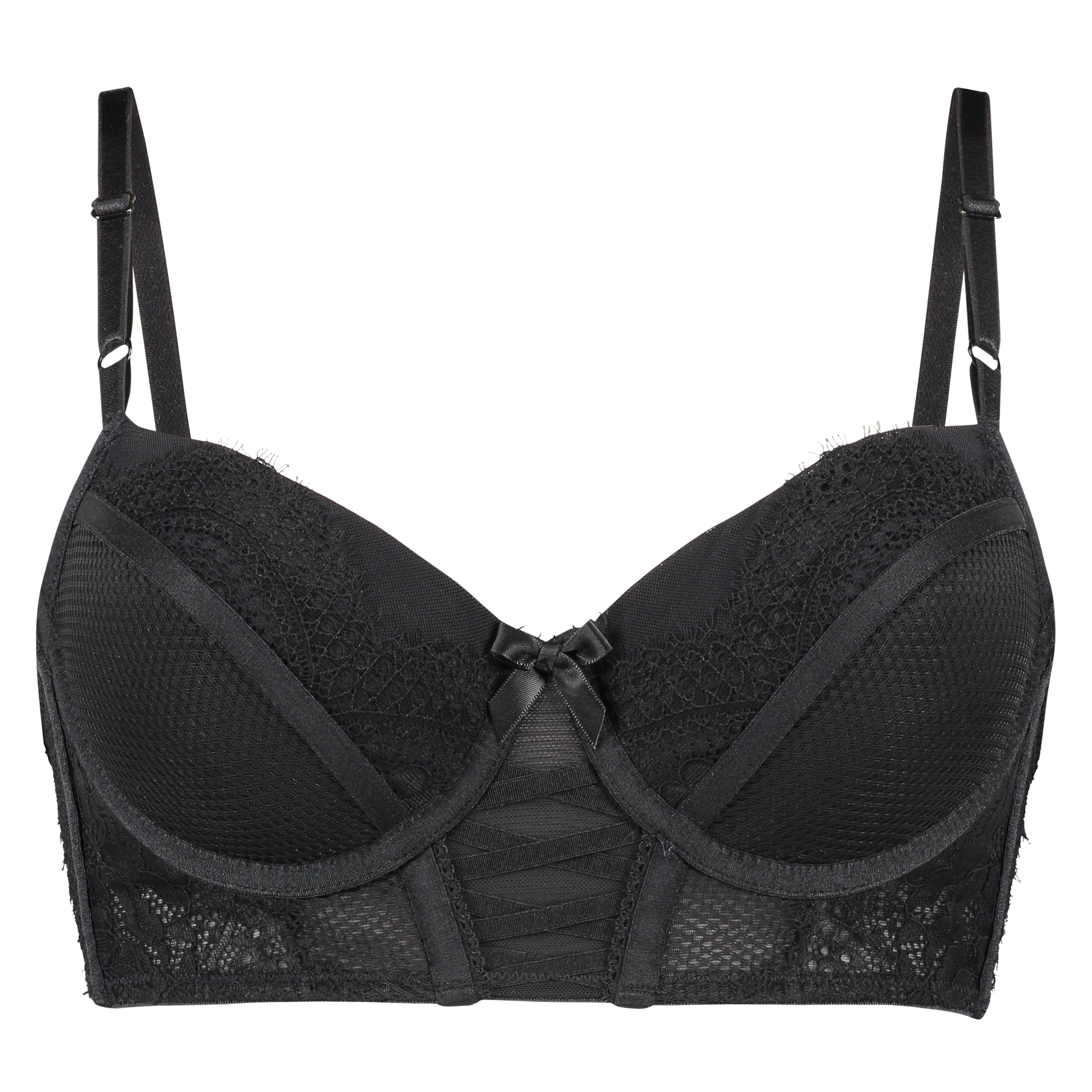 Voorgevormde longline beugel bh Valentina, Zwart, main