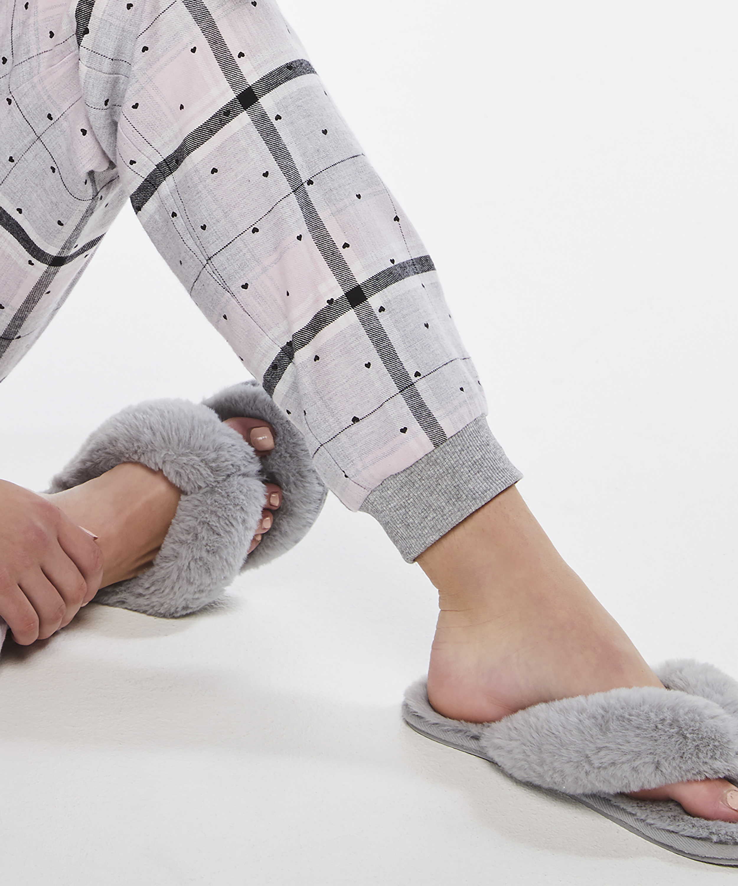 Slippers Fake Fur, Grijs, main