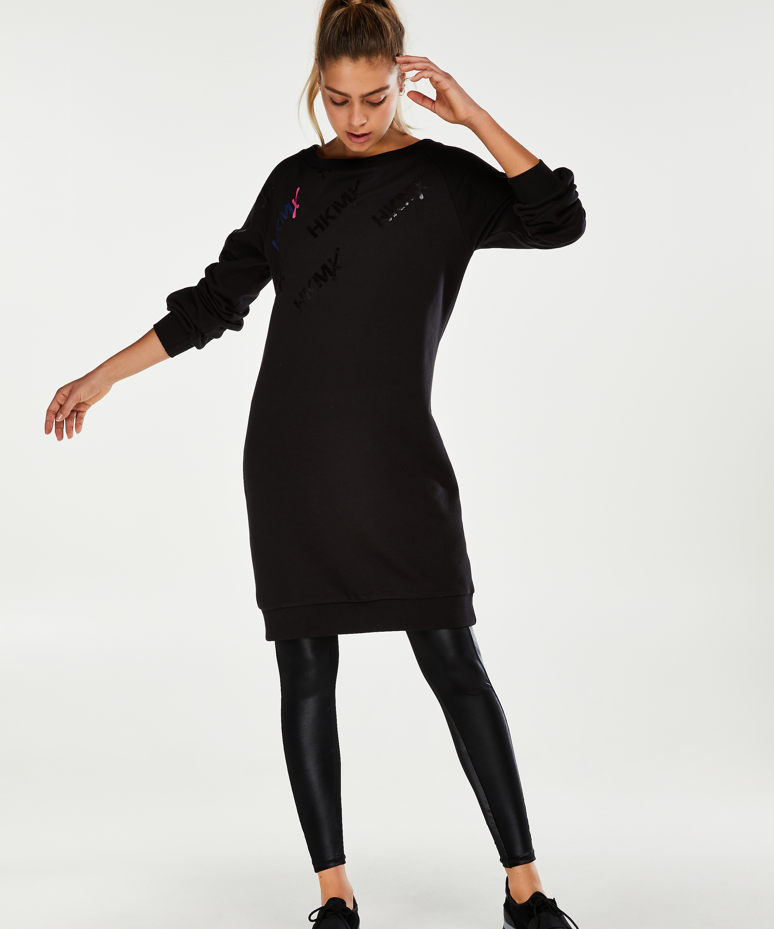 Robe sweat HKMX Oversize, Noir, main