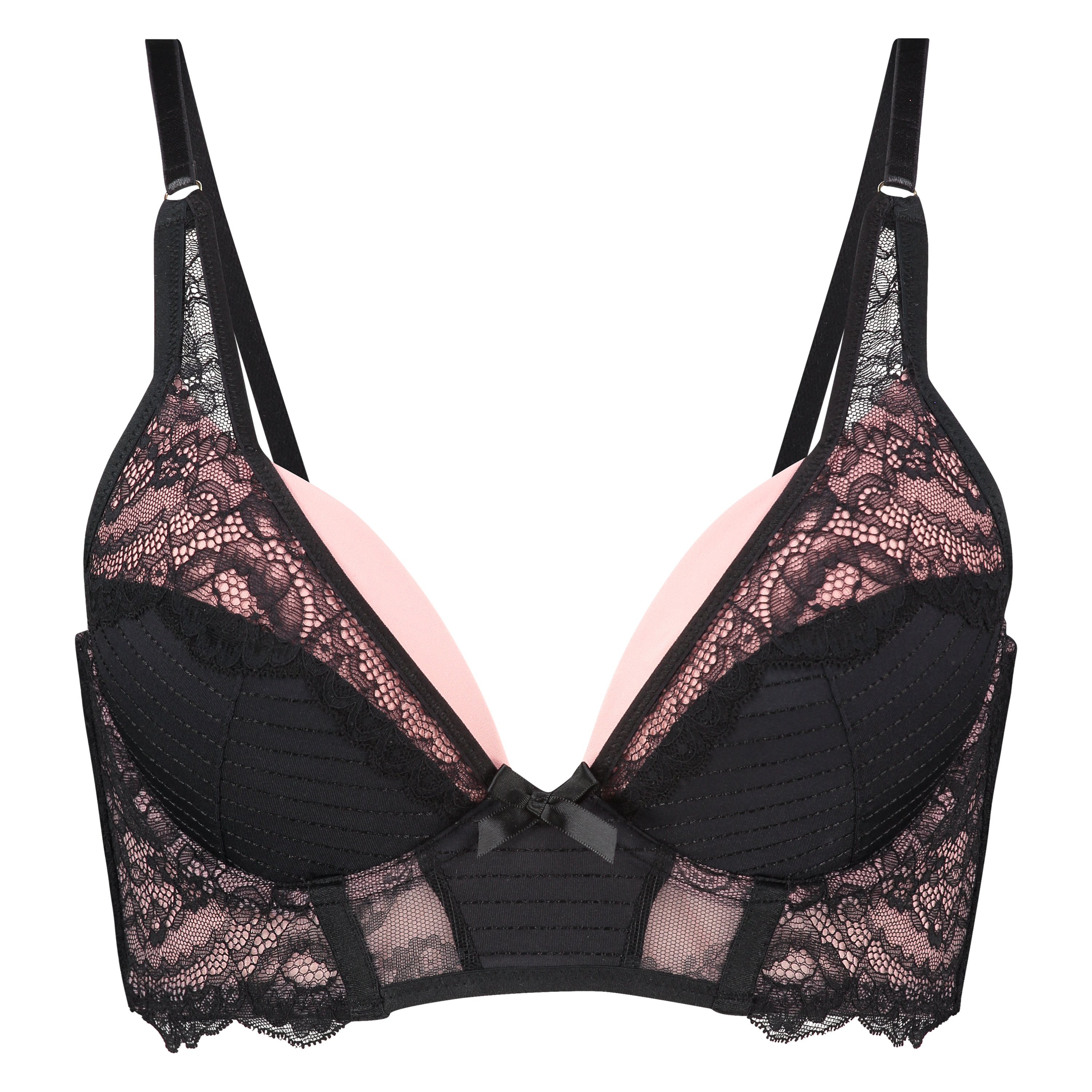 Voorgevormde longline push-up beugel bh Zinnia Ann Kathrin, Zwart, main