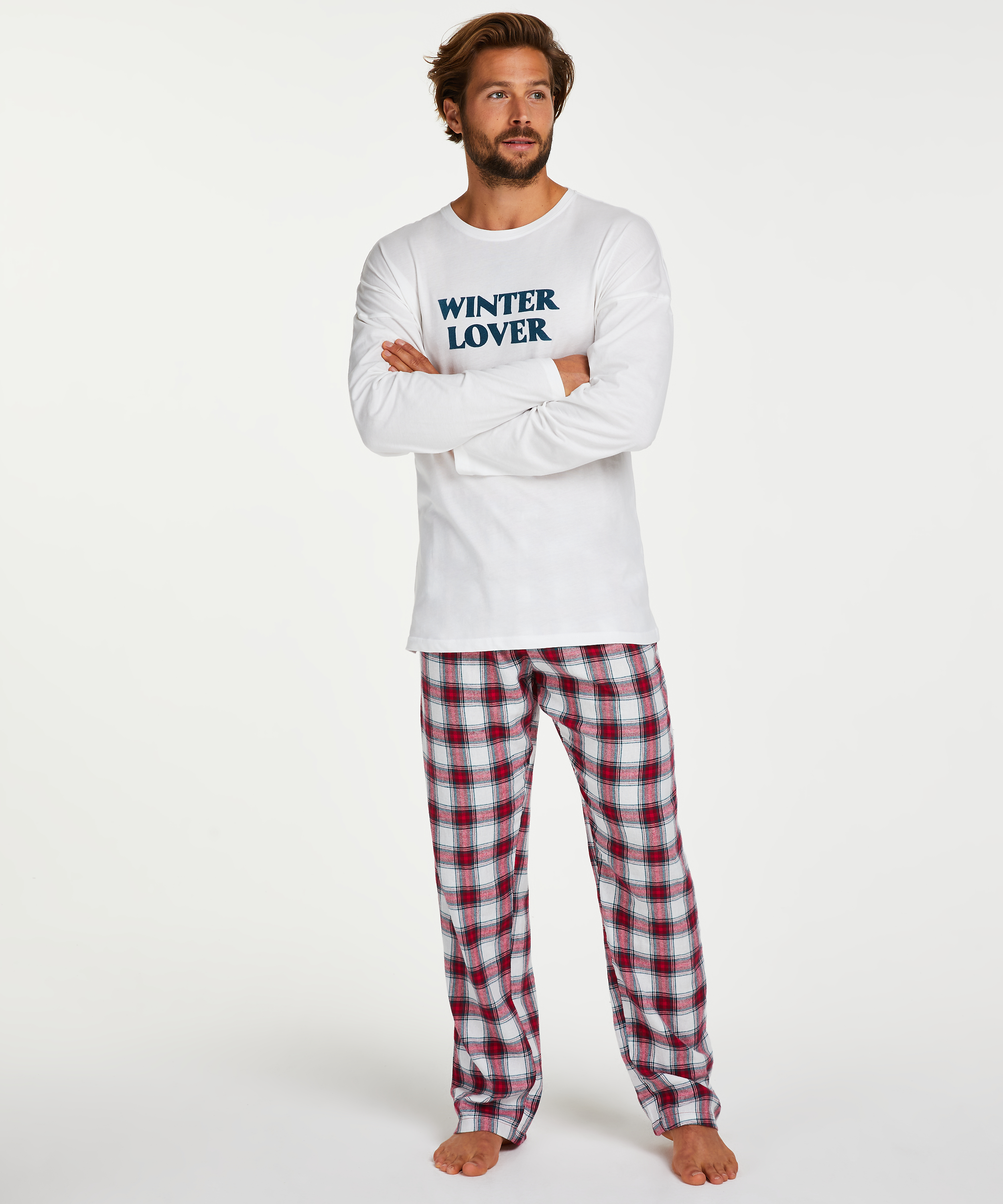 Pyjama Homme 2 Pièces 100% Coton - T-shirt Manches Longues Et Pantalon, Confortable, Label OEKO-TEX, Coupe Moderne