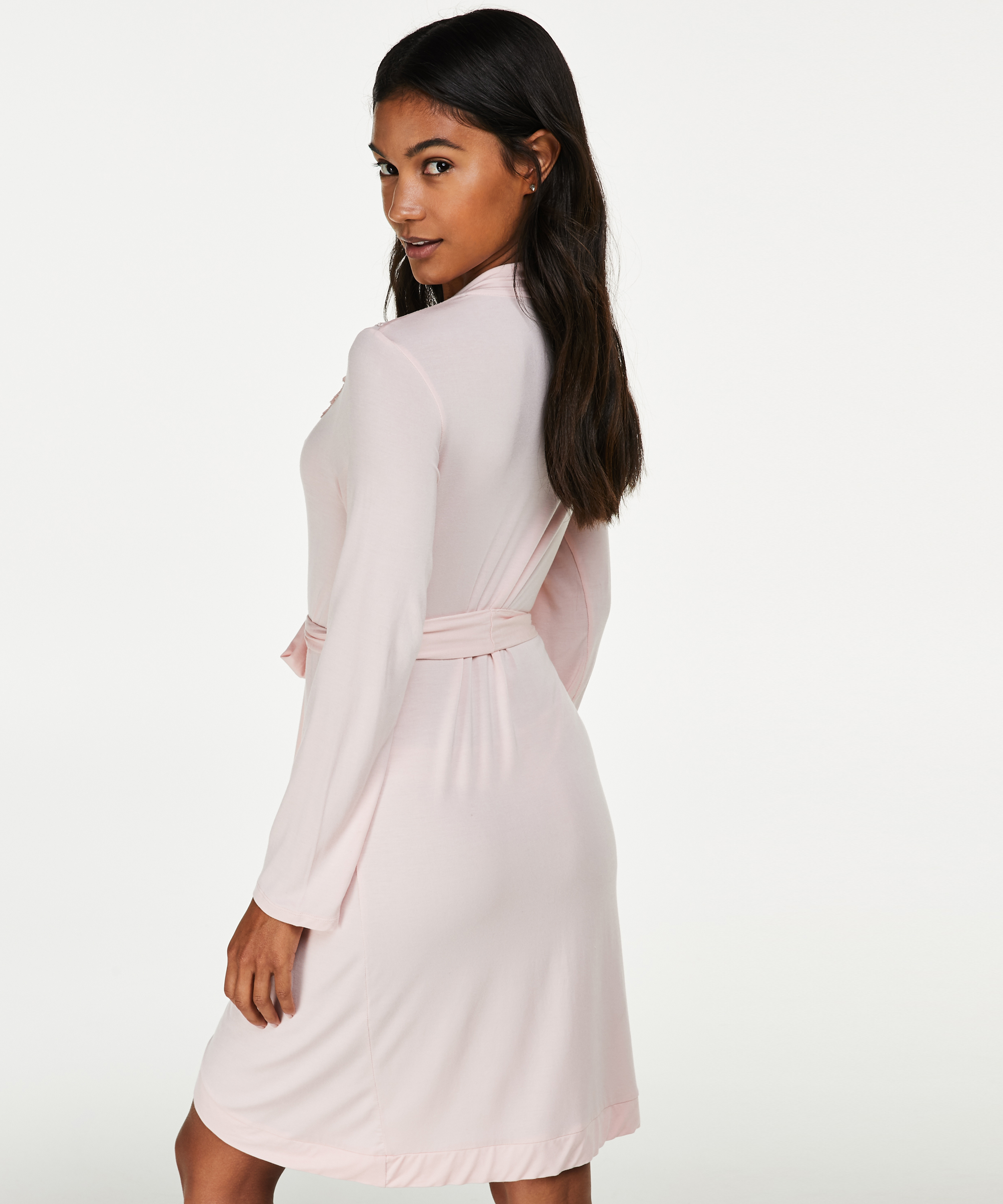 Peignoir Modal Lace, Rose, main