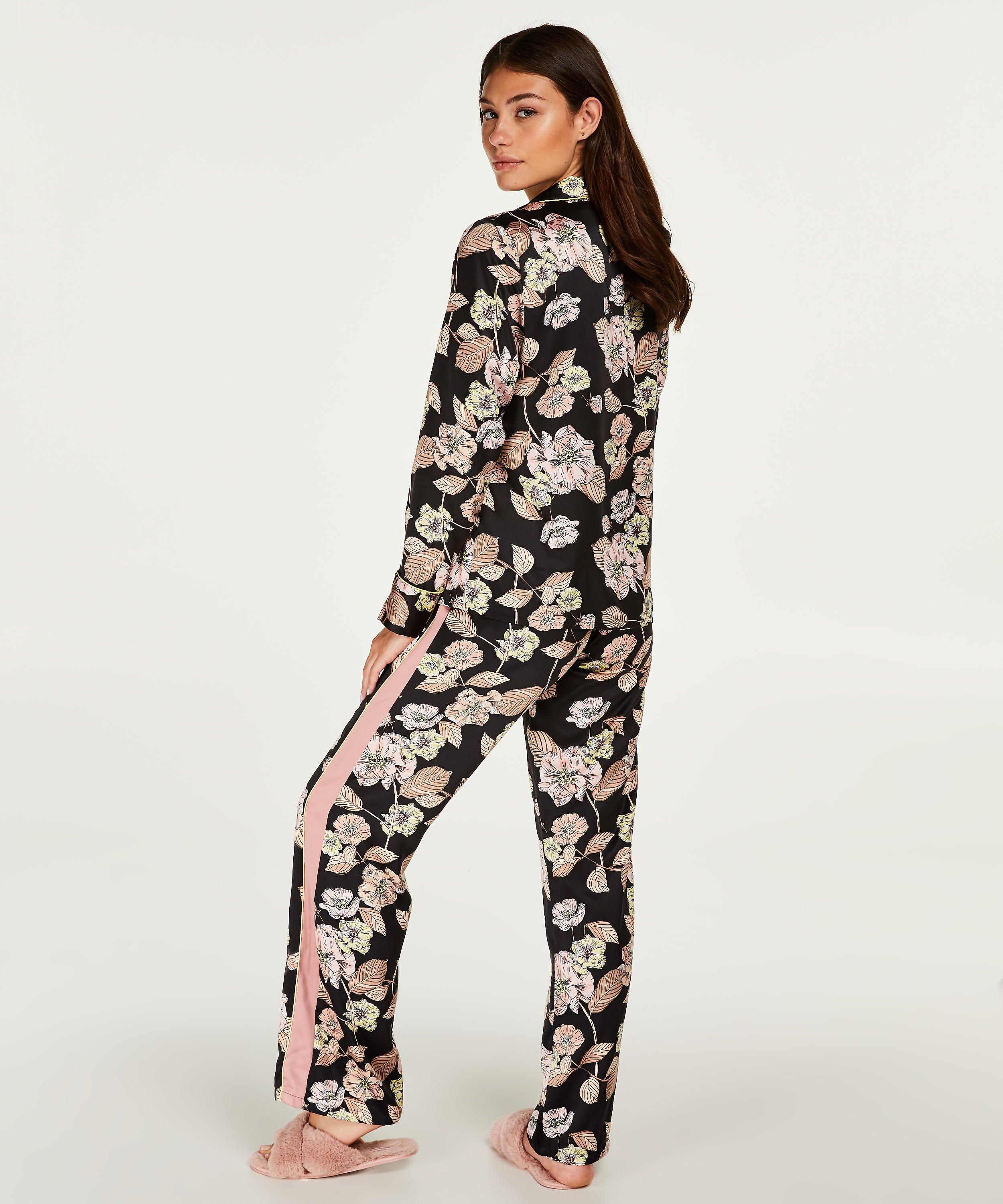 Pyjamabroek Satin Emily, Zwart, main