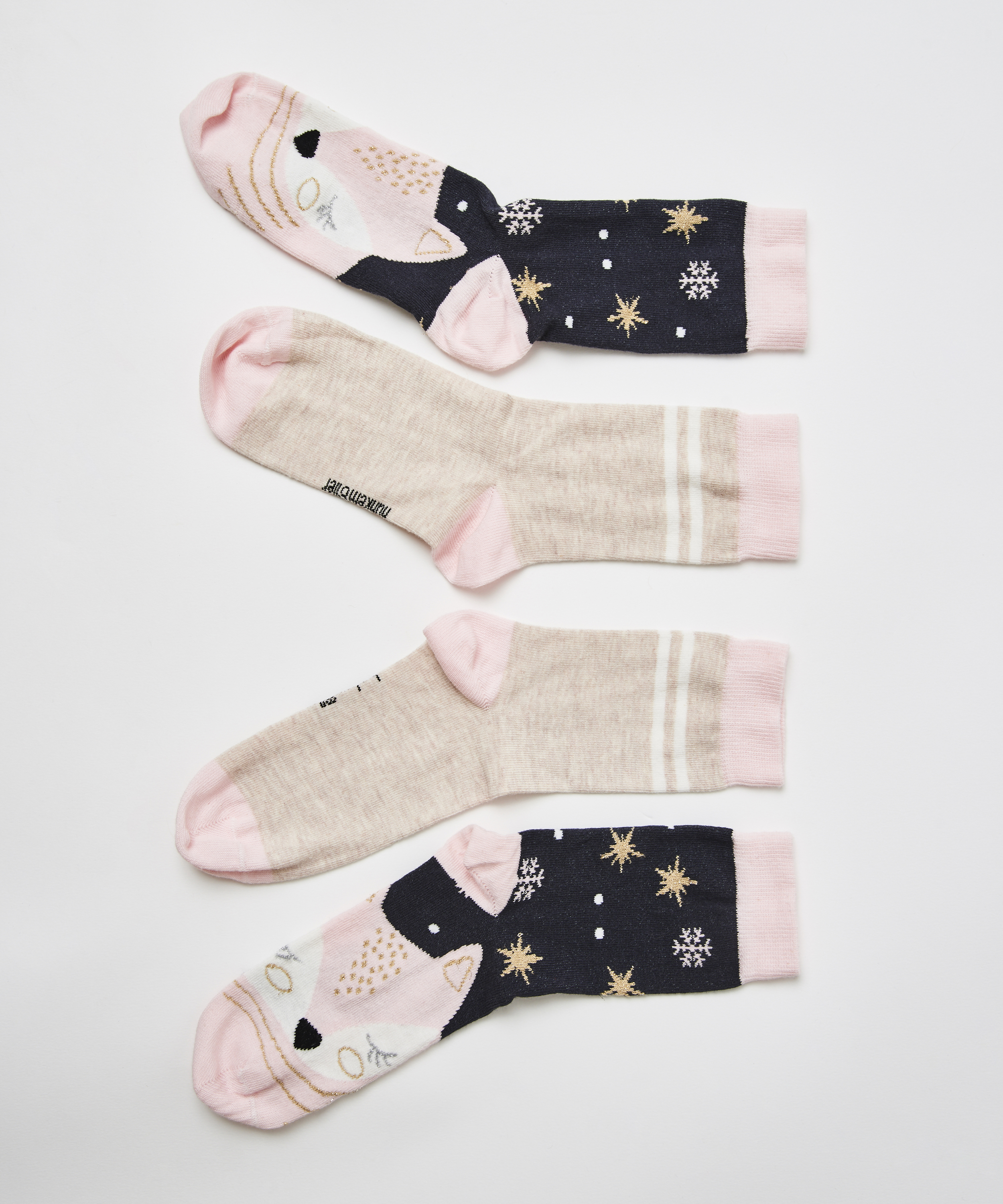 2 paar Katoenen Sokken, Blauw, main