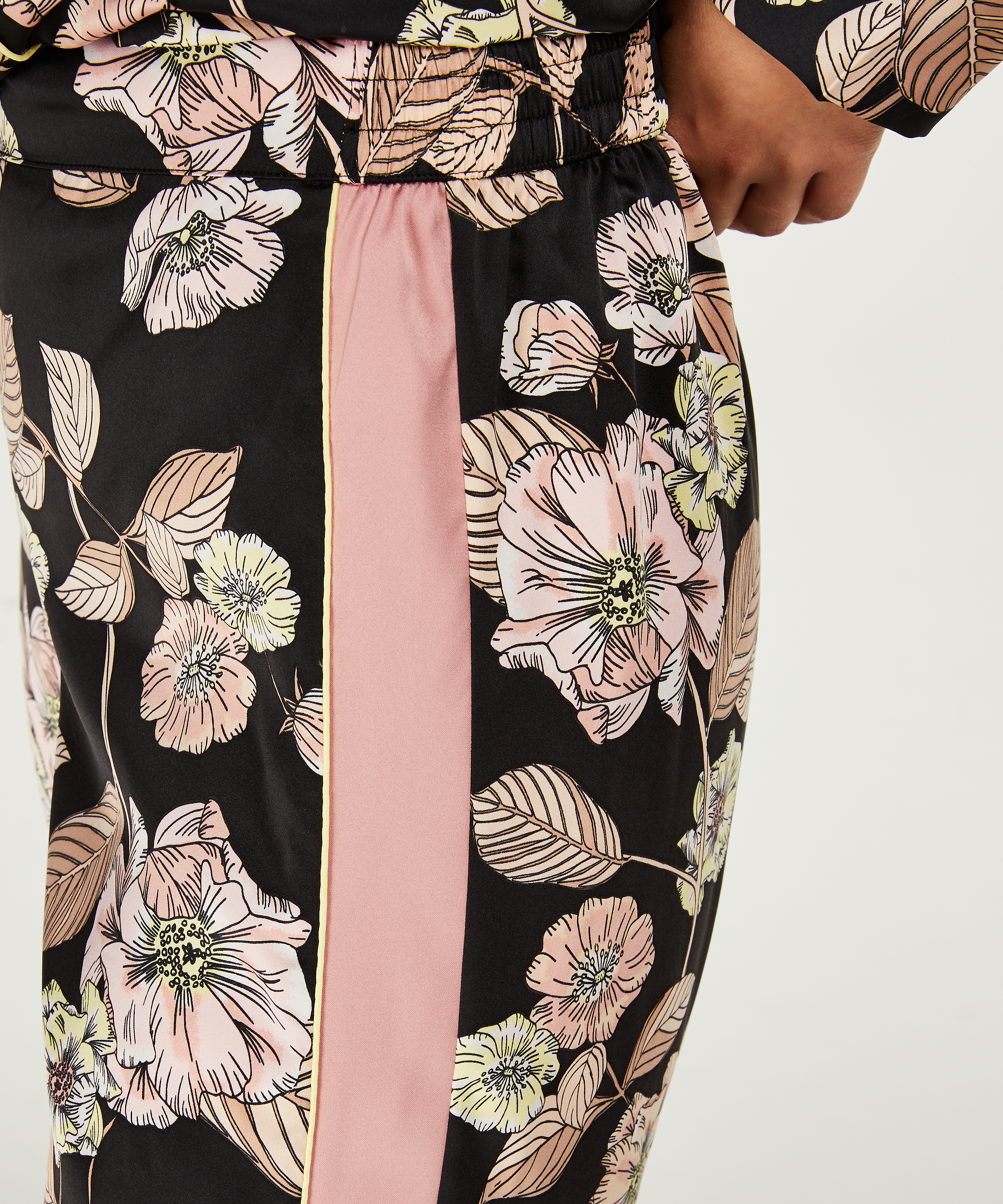 Pyjamabroek Satin Emily, Zwart, main