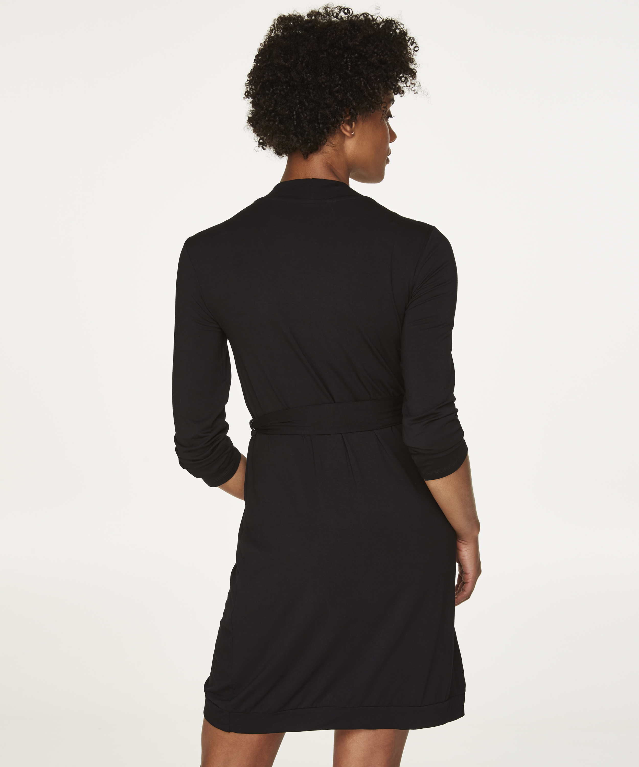 Badjas Modal Lace, Zwart, main